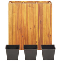 vidaXL Garden Raised Bed with 3 Pots Solid Acacia Wood, 46573