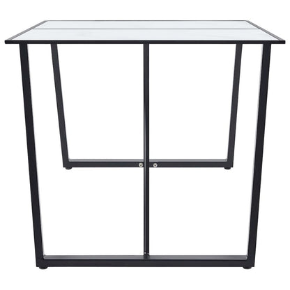 vidaXL Dining Table White 63"x31.5"x29.5" Tempered Glass, 281553