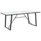 vidaXL Dining Table White 70.9"x35.4"x29.5" Tempered Glass, 281554