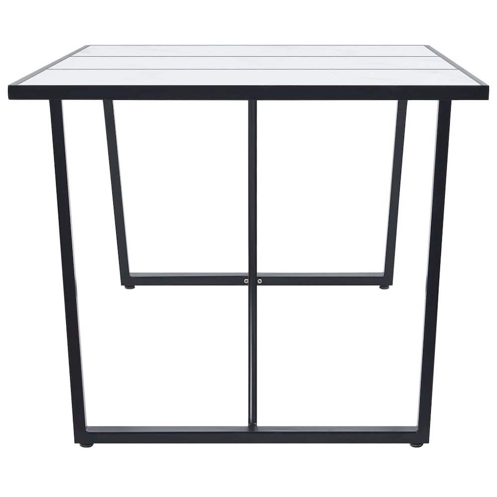 vidaXL Dining Table White 70.9"x35.4"x29.5" Tempered Glass, 281554