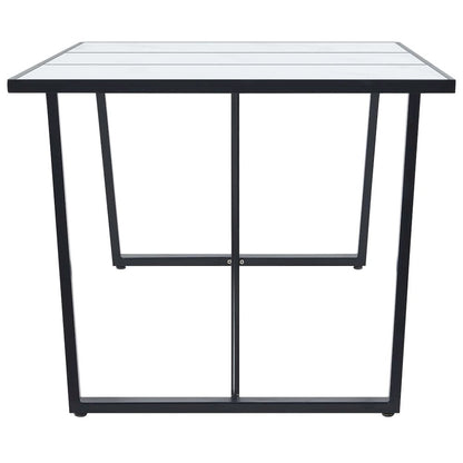 vidaXL Dining Table White 70.9"x35.4"x29.5" Tempered Glass, 281554