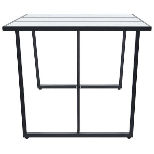 vidaXL Dining Table White 70.9"x35.4"x29.5" Tempered Glass, 281554