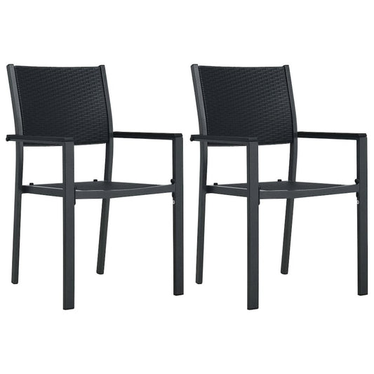 Garden Chair Set of 2 Black Plastic and steel Standard