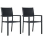 Garden Chair Set of 2 Black Plastic and steel Standard