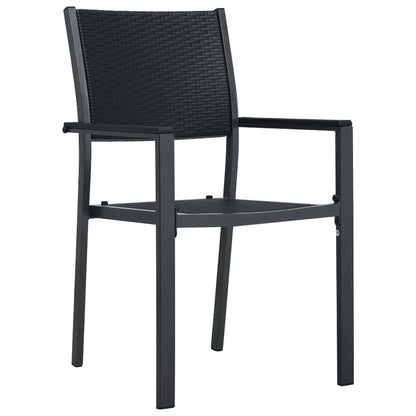 Garden Chair Set of 2 Black Plastic and steel Standard