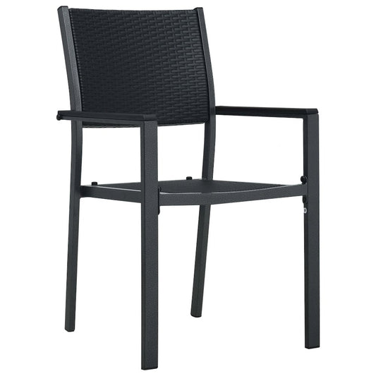 Garden Chair Set of 2 Black Plastic and steel Standard