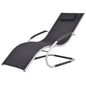 Sun Lounger Black and Grey Textilene fabric, Aluminum Standard