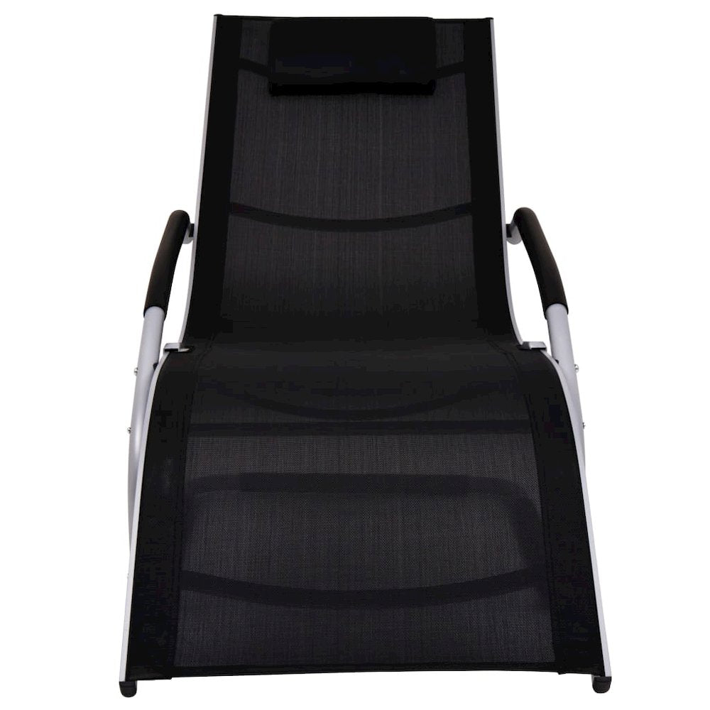 Sun Lounger Black and Grey Textilene fabric, Aluminum Standard