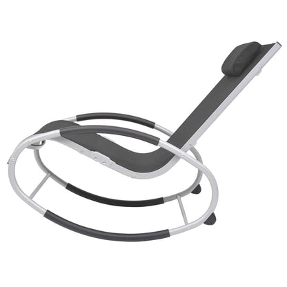 vidaXL Outdoor Rocking Chair Black Textilene