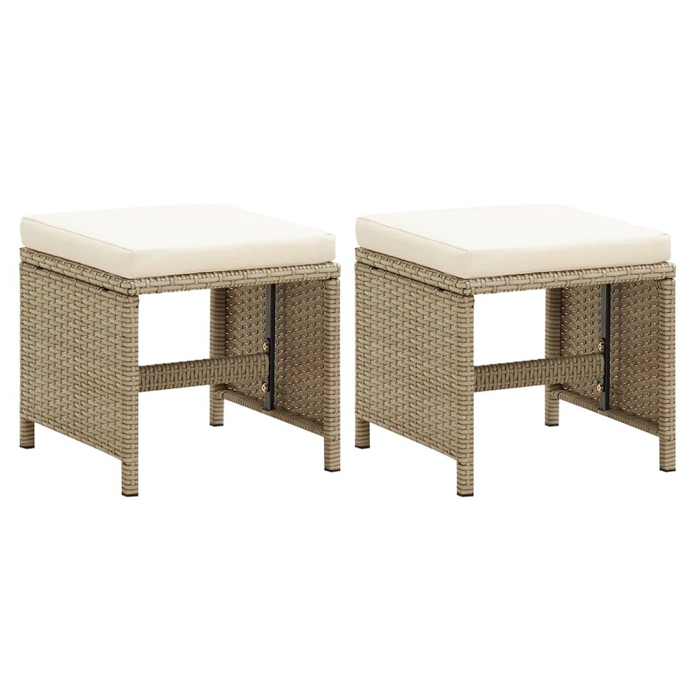 Stool Set of 2 Beige