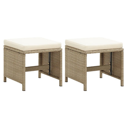 Stool Set of 2 Beige