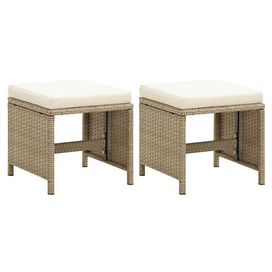 Stool Set of 2 Beige