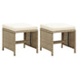 Stool Set of 2 Beige