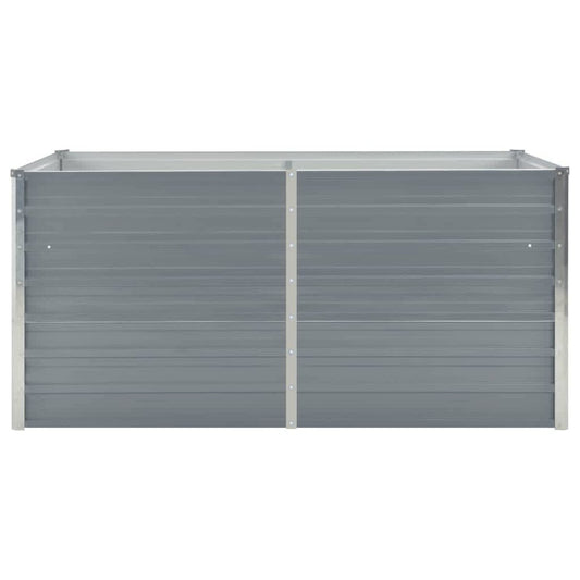 vidaXL Raised Garden Bed 63"x31.5"x17.7" Galvanized Steel Gray 7011