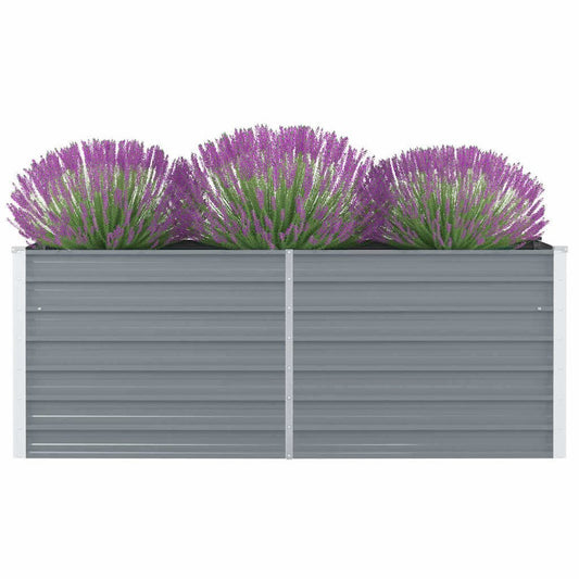 vidaXL Raised Garden Bed 63"x31.5"x17.7" Galvanized Steel Gray 7011