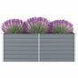 vidaXL Raised Garden Bed 63"x31.5"x17.7" Galvanized Steel Gray 7011