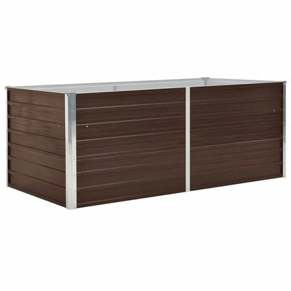 vidaXL Raised Garden Bed 63"x31.5"x17.7" Galvanized Steel Brown 7012