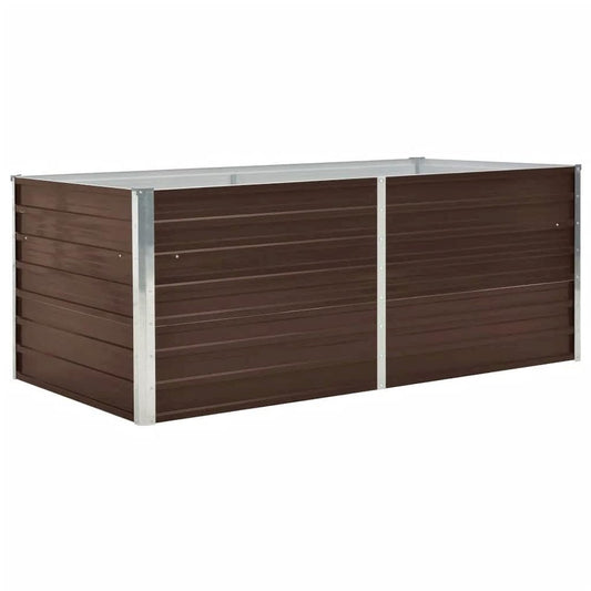 vidaXL Raised Garden Bed 63"x31.5"x17.7" Galvanized Steel Brown 7012