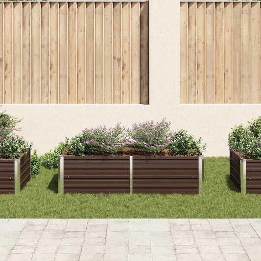 vidaXL Raised Garden Bed 63"x31.5"x17.7" Galvanized Steel Brown 7012