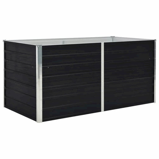 vidaXL Raised Garden Bed 63"x31.5"x17.7" Galvanized Steel Anthracite 7013