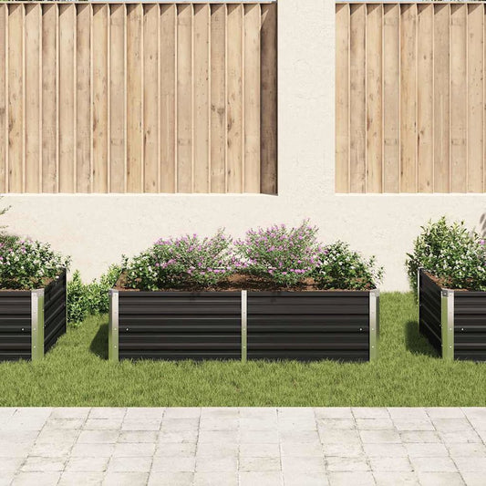 vidaXL Raised Garden Bed 63"x31.5"x17.7" Galvanized Steel Anthracite 7013