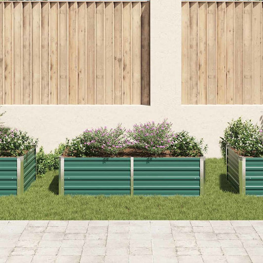 vidaXL Raised Garden Bed 63"x31.5"x17.7" Galvanized Steel Green 7014