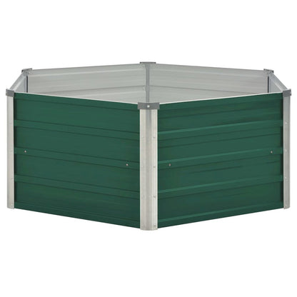 Raised Garden Bed 50.8"x50.8"x18.1" Galvanized Steel Green