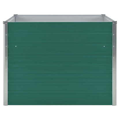 Raised Garden Bed 39.4"x39.4"x30.3" Galvanized Steel Green