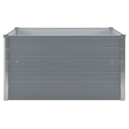 Raised Garden Bed 39.4"x39.4"x17.7" Galvanized Steel Gray
