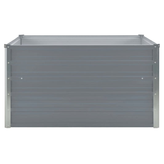 Raised Garden Bed 39.4"x39.4"x17.7" Galvanized Steel Gray