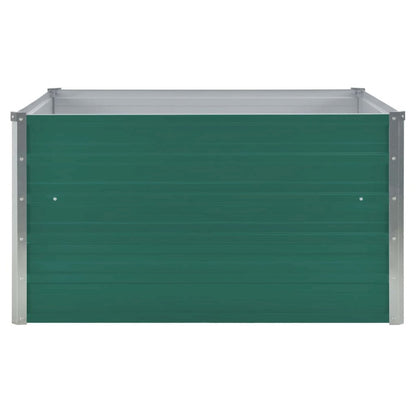 Raised Garden Bed 39.4"x39.4"x17.7" Galvanized Steel Green