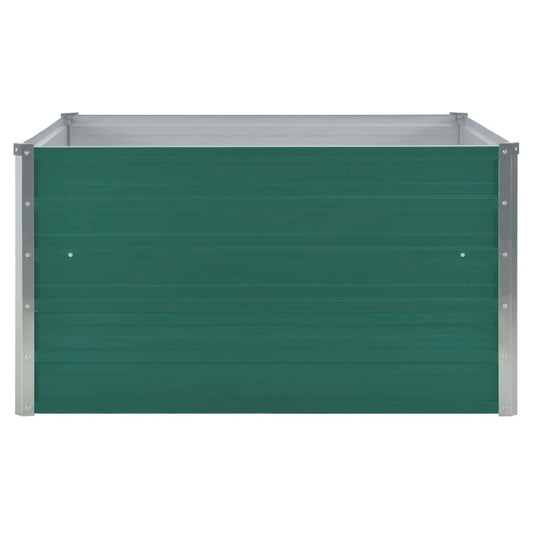 Raised Garden Bed 39.4"x39.4"x17.7" Galvanized Steel Green