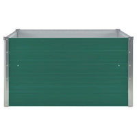 Raised Garden Bed 39.4"x39.4"x17.7" Galvanized Steel Green