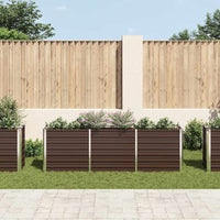 Garden Raised Bed Galvanized Steel 94.5"x15.7"x30.3" Brown