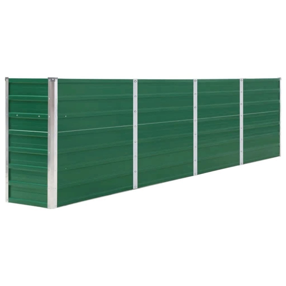 vidaXL Raised Garden Bed 126"x15.7"x30.3" Galvanized Steel Green