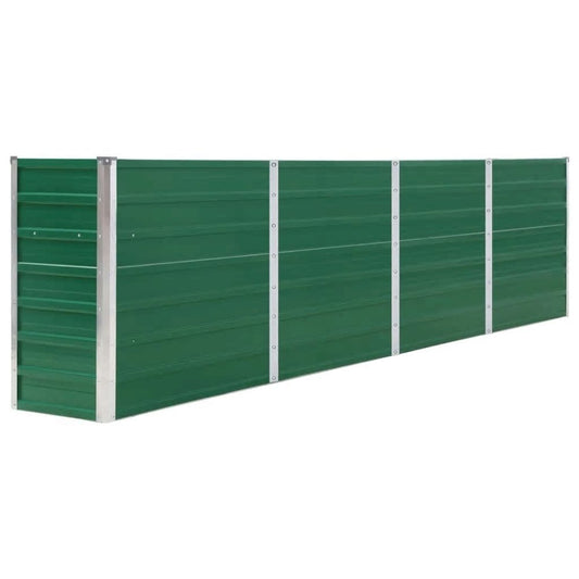 vidaXL Raised Garden Bed 126"x15.7"x30.3" Galvanized Steel Green
