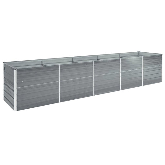 vidaXL Garden Raised Bed Galvanized Steel 157.5"x31.5"x17.7" Gray
