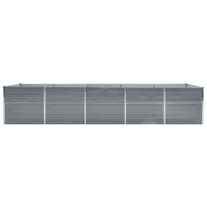 vidaXL Garden Raised Bed Galvanized Steel 157.5"x31.5"x17.7" Gray