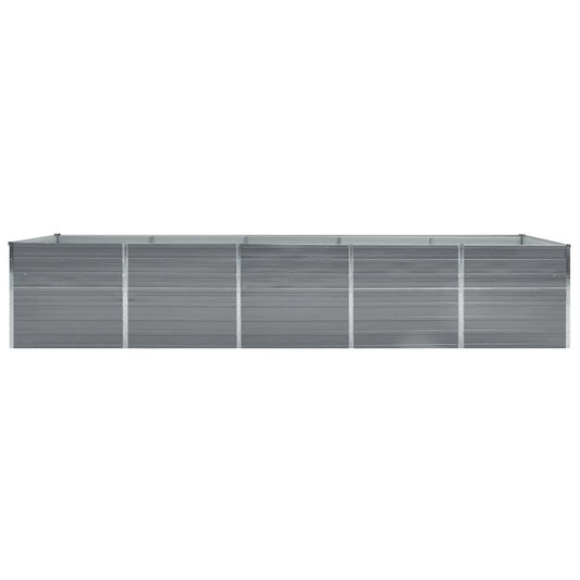 vidaXL Garden Raised Bed Galvanized Steel 157.5"x31.5"x17.7" Gray