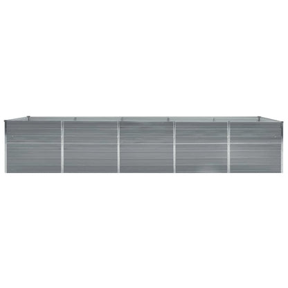 vidaXL Garden Raised Bed Galvanized Steel 157.5"x31.5"x30.3" Gray