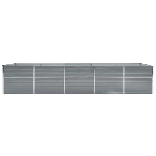 vidaXL Garden Raised Bed Galvanized Steel 157.5"x31.5"x30.3" Gray