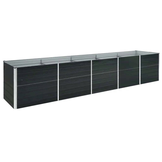 vidaXL Garden Raised Bed Galvanized Steel 157.5"x31.5"x30.3" Anthracite