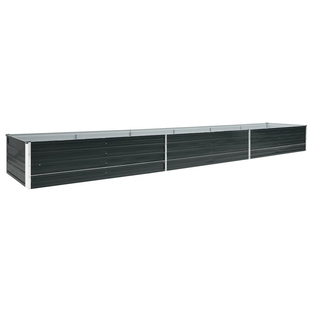 vidaXL Garden Raised Bed Galvanized Steel 189"x31.5"x17.7" Anthracite