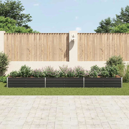 vidaXL Garden Raised Bed Galvanized Steel 189"x31.5"x17.7" Anthracite