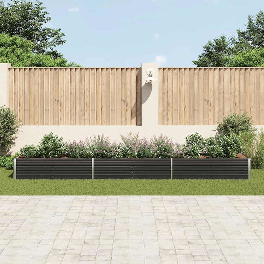 vidaXL Garden Raised Bed Galvanized Steel 189"x31.5"x17.7" Anthracite