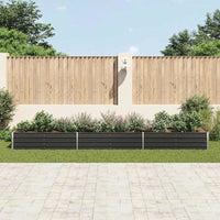 vidaXL Garden Raised Bed Galvanized Steel 189"x31.5"x17.7" Anthracite