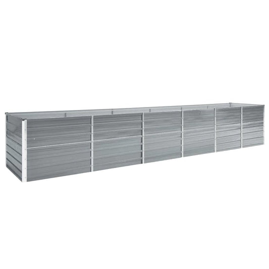 vidaXL Garden Raised Bed Galvanized Steel 189"x31.5"x30.3" Gray