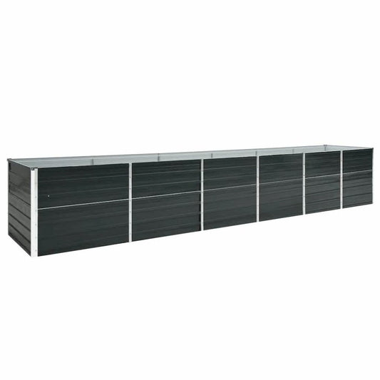 vidaXL Garden Raised Bed Galvanized Steel 189"x31.5"x30.3" Anthracite