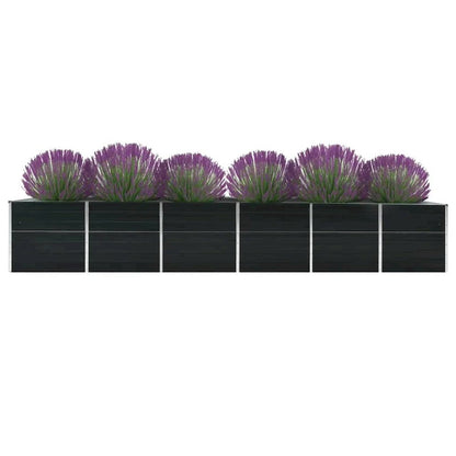 vidaXL Garden Raised Bed Galvanized Steel 189"x31.5"x30.3" Anthracite