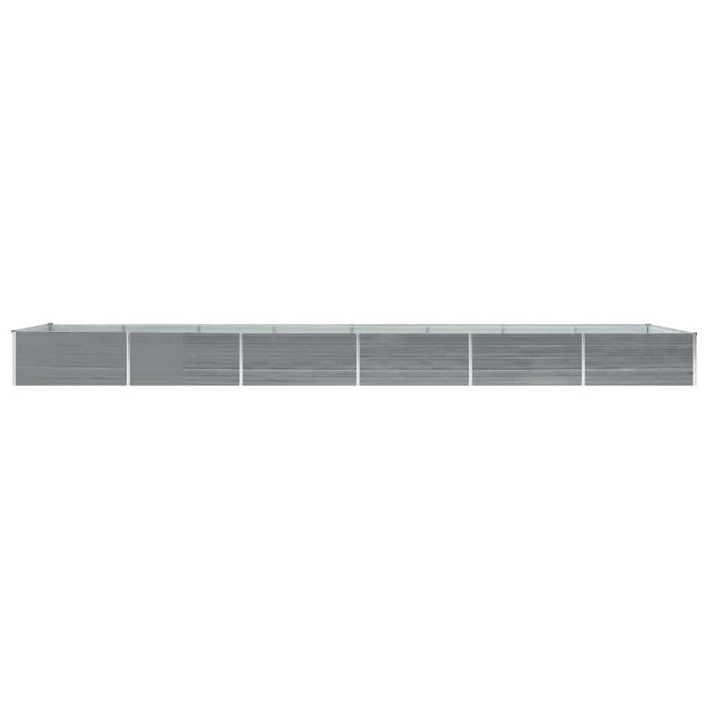 vidaXL Garden Raised Bed Galvanized Steel 236.2"x31.5"x17.7" Gray